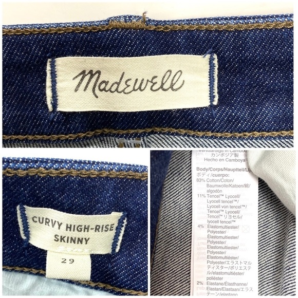 Madewell Curvy High Rise Skinny Jeans in Orland Wash Style #MB360 - Picture 6 of 8